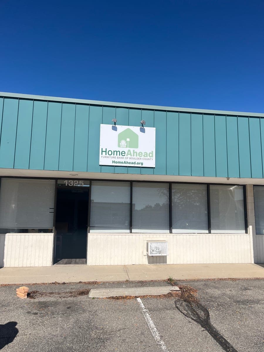 The HomeAhead storefront sign at 1325 Sherman Drive in Longmont